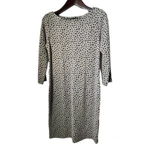 Sharagano stretch sheath dress. Dark charcoal and light heather - Size 12.